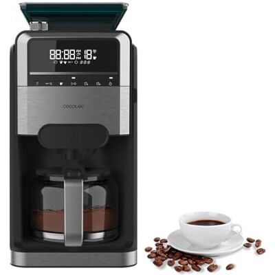 Cecotec Kaffeemaschine Coffee 66 Grind & Brew, 1400 W, 1,5 l, 12 Tassen, Behälter für 230 g Kaffeebohnen, konische Mühle, 7 Stufen, programmierbar bis 24 Stunden, dimmbar, Edelstahl Cecotec Kaffeemaschine Coffee 66 Grind & Brew, 1400 W, 1,5 l, 12 Tassen, Behälter für 230 g Kaffeebohnen, konische Mühle, 7 Stufen, programmierbar bis 24 Stunden, dimmbar, Edelstahl