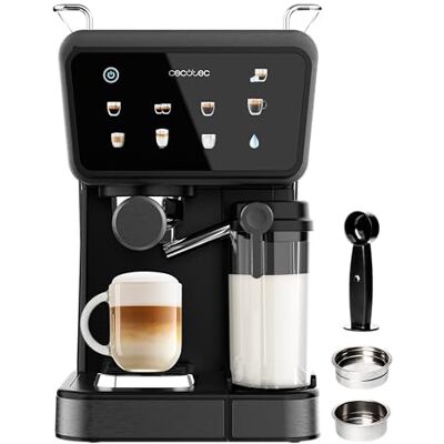 Cecotec Halbautomatische Espressomaschine Power Espresso Touch ColdBrew Latte. 1350 W, 20 Bar, Kalt, Warm oder Heiß, Touch-Display, 1,5 L Wassertank, 500 ml Milchtank, Doppelter Siebträg Cecotec Halbautomatische Espressomaschine Power Espresso Touch ColdBrew Latte. 1350 W, 20 Bar, Kalt, Warm oder Heiß, Touch-Display, 1,5 L Wassertank, 500 ml Milchtank, Doppelter Siebträg