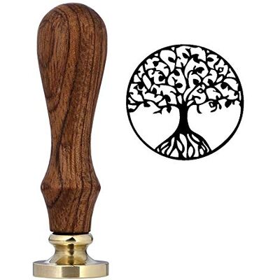 Generic Seal Stamp Wax Seal Stamp Initial with Wooden Handle for Envelopes Letter Postcard Invitation Card Wine Package (Tree of Life) Generic Seal Stamp Wax Seal Stamp Initial with Wooden Handle for Envelopes Letter Postcard Invitation Card Wine Package (Tree of Life)