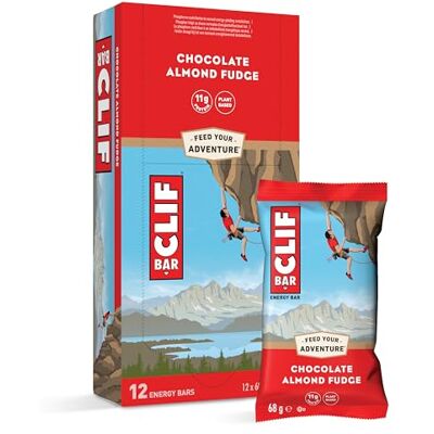 CLIF Bar Chocolate Almond Fudge Pflanzlicher Energieriegel, 12 x 68 g mit 11 g Protein, für Laufen, Marathontraining, Radsport und Ausdauersport CLIF Bar Chocolate Almond Fudge Pflanzlicher Energieriegel, 12 x 68 g mit 11 g Protein, für Laufen, Marathontraining, Radsport und Ausdauersport
