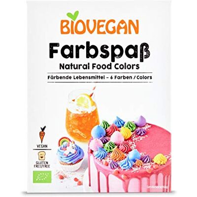 Biovegan Bio Farbspaß, bunte färbende Lebensmittel, Lebensmittelfarbe Pulver für Dekoration von Kuchen, Torten und Muffins, vegan und glutenfrei (6 Farben) Biovegan Bio Farbspaß, bunte färbende Lebensmittel, Lebensmittelfarbe Pulver für Dekoration von Kuchen, Torten und Muffins, vegan und glutenfrei (6 Farben)