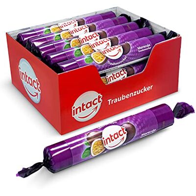 intact Traubenzucker (Maracuja) Rolle 15 St. • Multipack (15 x 40g) Traubenzucker Bonbons • 100% Vegan intact Traubenzucker (Maracuja) Rolle 15 St. • Multipack (15 x 40g) Traubenzucker Bonbons • 100% Vegan