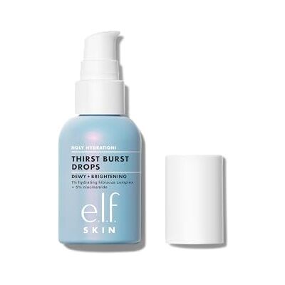 e.l.f. Holy Hydration! Thirst Burst Drops, Gel Serum Drops, For a Dewy, Plump Complexion, Non-Greasy Feel, With Hyaluronic Acid & 5% Niacinamide, Vegan & Cruelty-Free e.l.f. Holy Hydration! Thirst Burst Drops, Gel Serum Drops, For a Dewy, Plump Complexion, Non-Greasy Feel, With Hyaluronic Acid & 5% Niacinamide, Vegan & Cruelty-Free