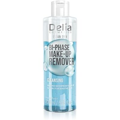 Delia Cosmetics – Clean Skin – Reinigender Zwei-Phasen-Make-up-Entferner für Gesicht und Augenbereich – Für alle Hauttypen – Entfernt wasserfestes Make-up – Nicht reizend – Vegane Formel – 200ml Delia Cosmetics – Clean Skin – Reinigender Zwei-Phasen-Make-up-Entferner für Gesicht und Augenbereich – Für alle Hauttypen – Entfernt wasserfestes Make-up – Nicht reizend – Vegane Formel – 200ml