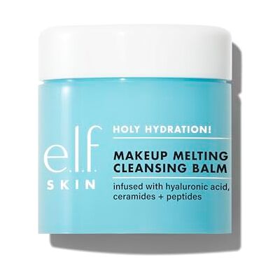 e.l.f. Skin Holy Hydration! Makeup Melting Cleansing Balm Jumbo Face Cleanser & Makeup Remover, with Hyaluronic Acid, Vegan & Cruelty Free e.l.f. Skin Holy Hydration! Makeup Melting Cleansing Balm Jumbo Face Cleanser & Makeup Remover, with Hyaluronic Acid, Vegan & Cruelty Free