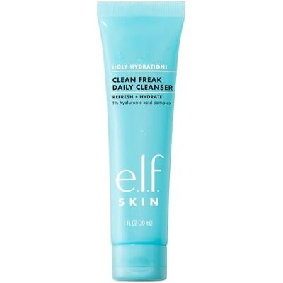 e.l.f. SKIN Holy Hydration! Clean Freak Daily Cleanser Mini, sanfter, feuchtigkeitsspendender Gesichtsreiniger mit Hyaluronsäure, vegan und tierversuchsfrei, 30 ml e.l.f. SKIN Holy Hydration! Clean Freak Daily Cleanser Mini, sanfter, feuchtigkeitsspendender Gesichtsreiniger mit Hyaluronsäure, vegan und tierversuchsfrei, 30 ml