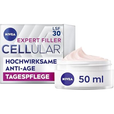 NIVEA Cellular Expert Filler Hochwirksame Anti-Age Tagespflege (50 ml), extra straffende Tagescreme mit Auffüllungseffekt, aufpolsternde Anti Falten Creme mit LSF 30 NIVEA Cellular Expert Filler Hochwirksame Anti-Age Tagespflege (50 ml), extra straffende Tagescreme mit Auffüllungseffekt, aufpolsternde Anti Falten Creme mit LSF 30