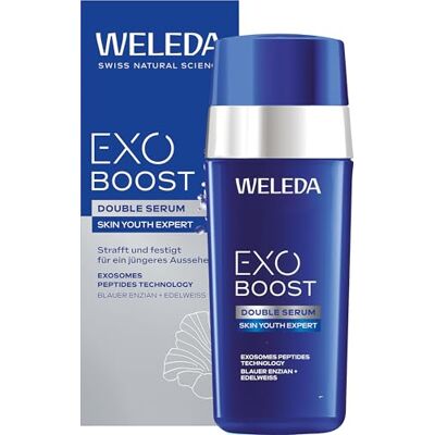 WELEDA Bio EXO BOOST Double Serum Blauer Enzian & Edelweiß Gesichtsserum Naturkosmetik Gesichtspflege Serum 30ml mit COLLAGEN+ ACTIVE COMPLEX & Lifting Effekt für sichtbar gestraffte Haut vegan WELEDA Bio EXO BOOST Double Serum Blauer Enzian & Edelweiß Gesichtsserum Naturkosmetik Gesichtspflege Serum 30ml mit COLLAGEN+ ACTIVE COMPLEX & Lifting Effekt für sichtbar gestraffte Haut vegan