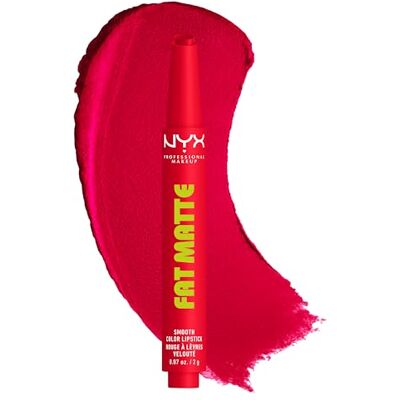 NYX PROFESSIONAL MAKEUP , Fat Matte Smooth Color Lipstick, soft-mattes Finish mit cremiger Textur, intensive Farbe mit jedem Klick, leichte vegane Formel, Farbton: Fuzzy Flame NYX PROFESSIONAL MAKEUP , Fat Matte Smooth Color Lipstick, soft-mattes Finish mit cremiger Textur, intensive Farbe mit jedem Klick, leichte vegane Formel, Farbton: Fuzzy Flame