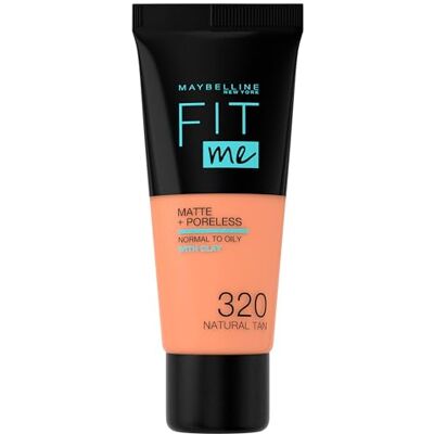 MAYBELLINE New York Fit Me! Matte&Poreless Make-up Nr. 320 Natural Tan, Flüssiges Make-up, Passt Sich Dem Hautton An, Feuchtigkeitsspendend, Mattierend, Leichte Bis Mittlere Deckkraft, 30 Ml MAYBELLINE New York Fit Me! Matte&Poreless Make-up Nr. 320 Natural Tan, Flüssiges Make-up, Passt Sich Dem Hautton An, Feuchtigkeitsspendend, Mattierend, Leichte Bis Mittlere Deckkraft, 30 Ml