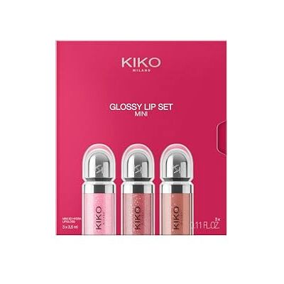 Kiko Milano Glossy Lip Set 03, Lippen-Set: 3 Feuchtigkeitsspendende Lipglosse Mit 3D-Volumeneffekt Kiko Milano Glossy Lip Set 03, Lippen-Set: 3 Feuchtigkeitsspendende Lipglosse Mit 3D-Volumeneffekt