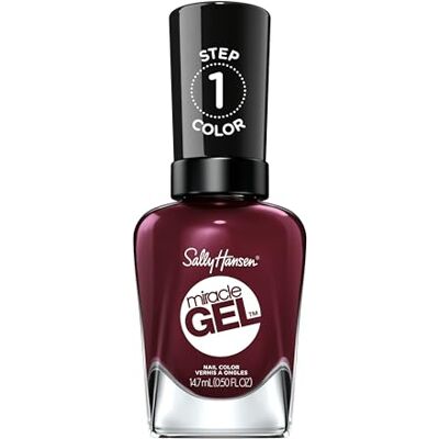 Sally Hansen Miracle Gel Nagellack, ohne künstliches UV-Licht Wine Stock, Weinrot, mit intensiv glänzendem Gel-Finish, Nr. 480 (1 x 14,7 ml) Sally Hansen Miracle Gel Nagellack, ohne künstliches UV-Licht Wine Stock, Weinrot, mit intensiv glänzendem Gel-Finish, Nr. 480 (1 x 14,7 ml)