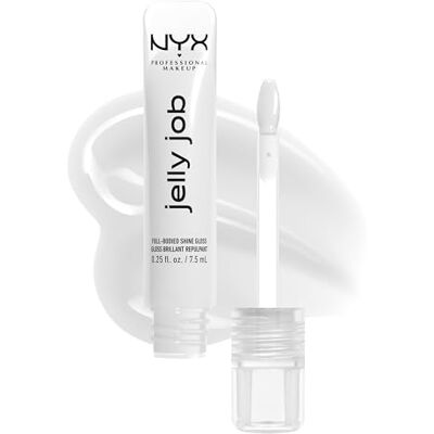 NYX PROFESSIONAL MAKEUP Peptide Infused Jelly Gloss, Pflegender Gloss für optisch vollere Lippen, Jelly Job, Farbe: Just Jelly NYX PROFESSIONAL MAKEUP Peptide Infused Jelly Gloss, Pflegender Gloss für optisch vollere Lippen, Jelly Job, Farbe: Just Jelly