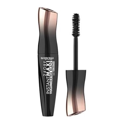 DEBORAH Milano Mascara 24 Stunden Instant Maxi Volume Extra Black, Volumengebende und verlängerende Wirkung, langanhaltend, verleiht feuchtigkeitsspendende und gekrümmte Wimpern, 12 ml DEBORAH Milano Mascara 24 Stunden Instant Maxi Volume Extra Black, Volumengebende und verlängerende Wirkung, langanhaltend, verleiht feuchtigkeitsspendende und gekrümmte Wimpern, 12 ml
