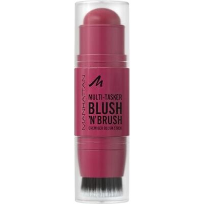 Manhattan Multi-Tasker Blush'N'Brush Stick, aufbaubarer Rouge-Stick mit integriertem Pinsel, wasserfeste Creme-zu-Puder-Formel, leicht aufzutragen, Fb. 200 Fushia Glam, 8 g Manhattan Multi-Tasker Blush'N'Brush Stick, aufbaubarer Rouge-Stick mit integriertem Pinsel, wasserfeste Creme-zu-Puder-Formel, leicht aufzutragen, Fb. 200 Fushia Glam, 8 g