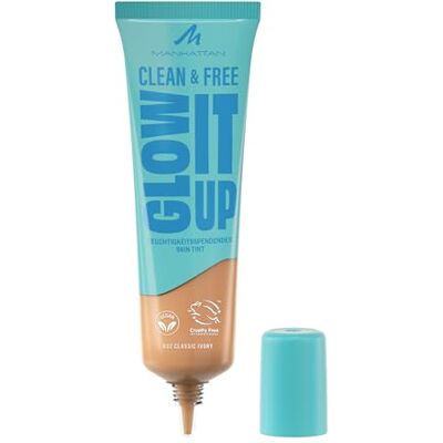Manhattan Clean & Free Glow It Up Skin Tint, feuchtigkeitsspendender Skin Tint mit leichter, aufbaubarer Deckkraft für einen gesunden Glow, beruhigt sensible Haut, 30 ml, 032 Classic Ivory Manhattan Clean & Free Glow It Up Skin Tint, feuchtigkeitsspendender Skin Tint mit leichter, aufbaubarer Deckkraft für einen gesunden Glow, beruhigt sensible Haut, 30 ml, 032 Classic Ivory