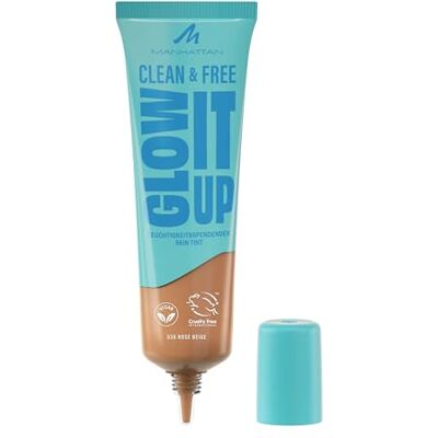 Manhattan Clean & Free Glow It Up Skin Tint, feuchtigkeitsspendender Skin Tint mit leichter, aufbaubarer Deckkraft für einen gesunden Glow, beruhigt sensible Haut, 30 ml, 036 Rose Beige Manhattan Clean & Free Glow It Up Skin Tint, feuchtigkeitsspendender Skin Tint mit leichter, aufbaubarer Deckkraft für einen gesunden Glow, beruhigt sensible Haut, 30 ml, 036 Rose Beige