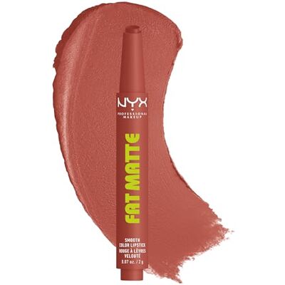 NYX PROFESSIONAL MAKEUP , Fat Matte Smooth Color Lipstick, soft-mattes Finish mit cremiger Textur, intensive Farbe mit jedem Klick, leichte vegane Formel, Farbton: Rose Robe NYX PROFESSIONAL MAKEUP , Fat Matte Smooth Color Lipstick, soft-mattes Finish mit cremiger Textur, intensive Farbe mit jedem Klick, leichte vegane Formel, Farbton: Rose Robe