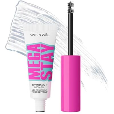 Wet n Wild Mega Stay Extreme Hold Brow Gel, Klares Finish, Bis zu 16 Stunden Halt, Leichte Formel, Einfache Anwendung, Kleiner Pinsel Wet n Wild Mega Stay Extreme Hold Brow Gel, Klares Finish, Bis zu 16 Stunden Halt, Leichte Formel, Einfache Anwendung, Kleiner Pinsel