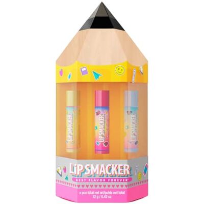 Lip Smacker , Back to School Collection, Pencil Box Lip Balm Trio, 3-teiliges Lippenbalsam-Set für Kinder, Geschenkset zum Schulbeginn in Bleistiftform, Lippenpflege in Leckeren Geschmacksrichtungen Lip Smacker , Back to School Collection, Pencil Box Lip Balm Trio, 3-teiliges Lippenbalsam-Set für Kinder, Geschenkset zum Schulbeginn in Bleistiftform, Lippenpflege in Leckeren Geschmacksrichtungen