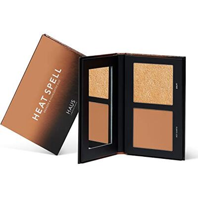 Haus Laboratories By Lady Gaga: HEAT SPELL BRONZER & HIGHLIGHTER DUO Matter Puder-Bronzer und leuchtender Highlighter, verschiedene Paletten, nahtloser Glow, vegan und tierversuchsfrei 0.38 oz Haus Laboratories By Lady Gaga: HEAT SPELL BRONZER & HIGHLIGHTER DUO Matter Puder-Bronzer und leuchtender Highlighter, verschiedene Paletten, nahtloser Glow, vegan und tierversuchsfrei 0.38 oz