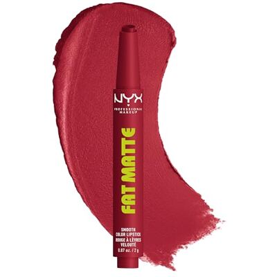 NYX PROFESSIONAL MAKEUP , Fat Matte Smooth Color Lipstick, soft-mattes Finish mit cremiger Textur, intensive Farbe mit jedem Klick, leichte vegane Formel, Farbton: Plushin' Plum NYX PROFESSIONAL MAKEUP , Fat Matte Smooth Color Lipstick, soft-mattes Finish mit cremiger Textur, intensive Farbe mit jedem Klick, leichte vegane Formel, Farbton: Plushin' Plum