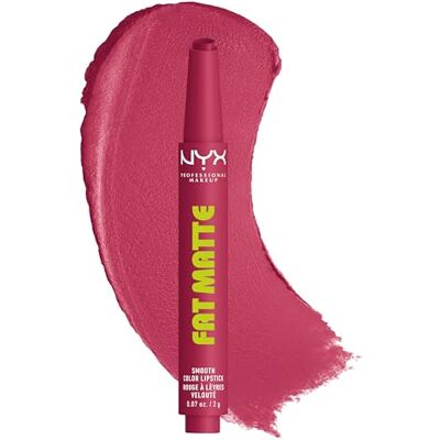 NYX PROFESSIONAL MAKEUP , Fat Matte Smooth Color Lipstick, soft-mattes Finish mit cremiger Textur, intensive Farbe mit jedem Klick, leichte vegane Formel, Farbton: Blush Blanket NYX PROFESSIONAL MAKEUP , Fat Matte Smooth Color Lipstick, soft-mattes Finish mit cremiger Textur, intensive Farbe mit jedem Klick, leichte vegane Formel, Farbton: Blush Blanket