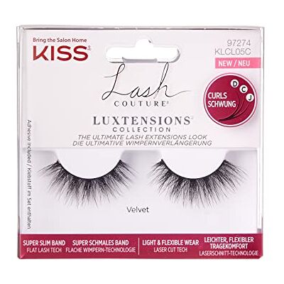 Kiss Lash Couture LuXtensions „Velvet“ – Faux Mink künstliche Wimpern, Voluminöse Fake Lashes für Wimpernverlängerungs-Look, Wiederverwendbare Strip Lashes mit ultradünnem Wimpernband, Schwarz Kiss Lash Couture LuXtensions „Velvet“ – Faux Mink künstliche Wimpern, Voluminöse Fake Lashes für Wimpernverlängerungs-Look, Wiederverwendbare Strip Lashes mit ultradünnem Wimpernband, Schwarz