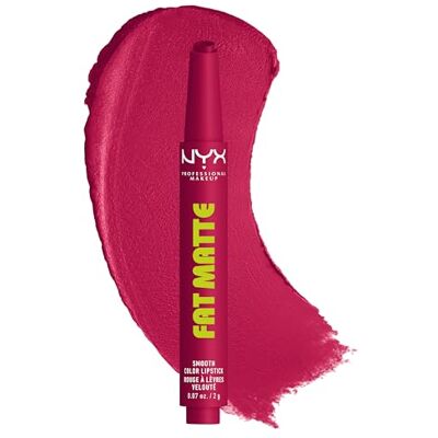 NYX PROFESSIONAL MAKEUP , Fat Matte Smooth Color Lipstick, soft-mattes Finish mit cremiger Textur, intensive Farbe mit jedem Klick, leichte vegane Formel, Farbton: Hibiscus Hug NYX PROFESSIONAL MAKEUP , Fat Matte Smooth Color Lipstick, soft-mattes Finish mit cremiger Textur, intensive Farbe mit jedem Klick, leichte vegane Formel, Farbton: Hibiscus Hug