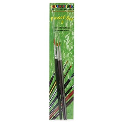 Eulenspiegel 955550 Profi Pinsel-Set 5, 3 Kunstfaserpinsel, Schmink-Pinsel, Face- und Bodypainting Eulenspiegel 955550 Profi Pinsel-Set 5, 3 Kunstfaserpinsel, Schmink-Pinsel, Face- und Bodypainting