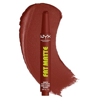 NYX PROFESSIONAL MAKEUP , Fat Matte Smooth Color Lipstick, soft-mattes Finish mit cremiger Textur, intensive Farbe mit jedem Klick, leichte vegane Formel, Farbton: Cocoa Cuddles NYX PROFESSIONAL MAKEUP , Fat Matte Smooth Color Lipstick, soft-mattes Finish mit cremiger Textur, intensive Farbe mit jedem Klick, leichte vegane Formel, Farbton: Cocoa Cuddles