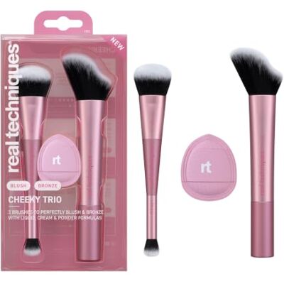 REAL TECHNIQUES Cheeky Trio 3 Piece Makeup Brush Set REAL TECHNIQUES Cheeky Trio 3 Piece Makeup Brush Set
