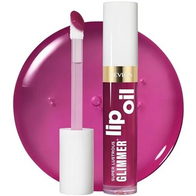 Revlon Super Lustrous Glimmer Lip Oil, nährendes und antioxidantes, aufpolsterndes, strahlendes Lippenöl, ultra-glänzendes Finish, Formel auf Basis von pflanzlichem Squalan, 006 Plum Pop, 3,8 ml Revlon Super Lustrous Glimmer Lip Oil, nährendes und antioxidantes, aufpolsterndes, strahlendes Lippenöl, ultra-glänzendes Finish, Formel auf Basis von pflanzlichem Squalan, 006 Plum Pop, 3,8 ml