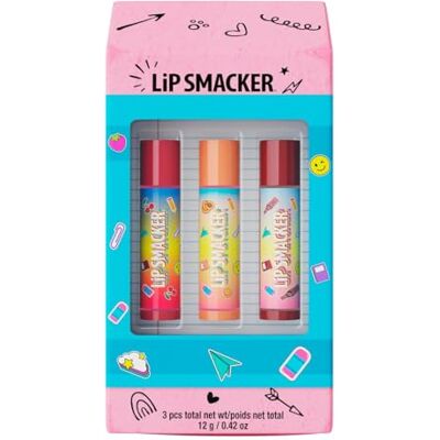 Lip Smacker , Back to School Collection, Eraser Box Lip Balm Trio, 3-teiliges Lippenbalsam-Set für Kinder, Geschenkset zum Schulbeginn in Radiererform, Lippenpflege in Leckeren Geschmacksrichtungen Lip Smacker , Back to School Collection, Eraser Box Lip Balm Trio, 3-teiliges Lippenbalsam-Set für Kinder, Geschenkset zum Schulbeginn in Radiererform, Lippenpflege in Leckeren Geschmacksrichtungen