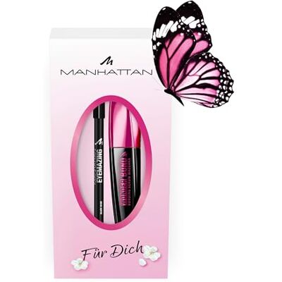 Manhattan Augen-Make-Up Set: Wonder'Bond Bonding Serum Mascara, Fb 001 Black, 11ml, gratis Eyemazing Khol Kajal Eyeliner 1010N Black, 1,3g Manhattan Augen-Make-Up Set: Wonder'Bond Bonding Serum Mascara, Fb 001 Black, 11ml, gratis Eyemazing Khol Kajal Eyeliner 1010N Black, 1,3g
