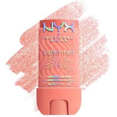NYX PROFESSIONAL MAKEUP Buttermelt Stix, Glow Boosting Highlighter Stick mit Sheabutter & butterweicher Textur für natürlichen Glazed-Glow, wischfest & bis 8h Halt, Farbe: Melt Down NYX PROFESSIONAL MAKEUP Buttermelt Stix, Glow Boosting Highlighter Stick mit Sheabutter & butterweicher Textur für natürlichen Glazed-Glow, wischfest & bis 8h Halt, Farbe: Melt Down