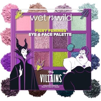 Wet n Wild x Disney Villains Fiery Femmes Eye & Face Palette, Palette 16 Lidschatten & Pigmente, Matt Shimmer Glitzer Beautiful Destroyer Wet n Wild x Disney Villains Fiery Femmes Eye & Face Palette, Palette 16 Lidschatten & Pigmente, Matt Shimmer Glitzer Beautiful Destroyer