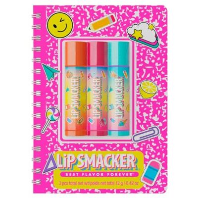 Lip Smacker , Back to School Collection, Spiral Notebook Lip Balm Trio, 3-teiliges Lippenbalsam-Set für Kinder mit Niedlichem Notizbuch, Lippenpflege in Leckeren Geschmacksrichtungen, Pink Lip Smacker , Back to School Collection, Spiral Notebook Lip Balm Trio, 3-teiliges Lippenbalsam-Set für Kinder mit Niedlichem Notizbuch, Lippenpflege in Leckeren Geschmacksrichtungen, Pink
