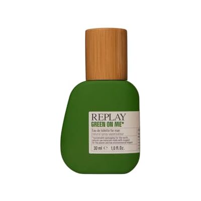 Replay Green On Me Man Eau de Toilette für Herren, 30 ml – würziger und holziger Herrenduft mit Noten von Kardamom, Cannabis und Sandelholz – frischer, natürlicher und umhüllender Duft Replay Green On Me Man Eau de Toilette für Herren, 30 ml – würziger und holziger Herrenduft mit Noten von Kardamom, Cannabis und Sandelholz – frischer, natürlicher und umhüllender Duft