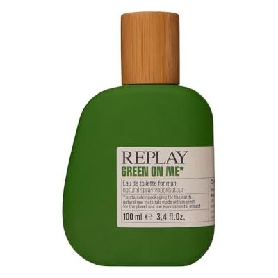 Replay Green On Me Man Eau de Toilette für Herren, 100 ml – würziger und holziger Herrenduft mit Noten von Kardamom, Cannabis und Sandelholz – frischer, natürlicher und umhüllender Duft Replay Green On Me Man Eau de Toilette für Herren, 100 ml – würziger und holziger Herrenduft mit Noten von Kardamom, Cannabis und Sandelholz – frischer, natürlicher und umhüllender Duft