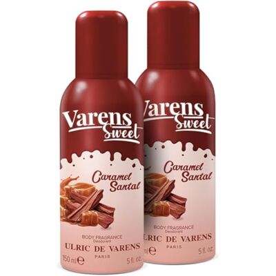 Ulric de Varens Body Fragrance Varens Sweet Caramel Sandelholz – Oriental Et Gourmand – Parfum & Deodorant für Damen 2-in-1 – Zerstäuber – Spray – 2 x 150 ml Ulric de Varens Body Fragrance Varens Sweet Caramel Sandelholz – Oriental Et Gourmand – Parfum & Deodorant für Damen 2-in-1 – Zerstäuber – Spray – 2 x 150 ml