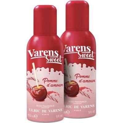 Ulric de Varens Body Fragrance Varens Sweet Apfel D'Amour – Gourmand, fruchtig, Apfel – Parfum & Deodorant für Damen 2-in-1 – Zerstäuber – Spray – 2 x 150 ml Ulric de Varens Body Fragrance Varens Sweet Apfel D'Amour – Gourmand, fruchtig, Apfel – Parfum & Deodorant für Damen 2-in-1 – Zerstäuber – Spray – 2 x 150 ml
