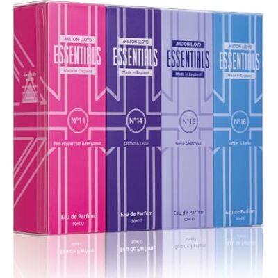 Milton ESSENTIALS No 11, No 14, No 16, No 18 Ladies Perfume Set, Perfumes for Women. Set of 4 x 50ml Eau de Parfums. Luxury Fragrance, Long Lasting Womens Perfumes Milton ESSENTIALS No 11, No 14, No 16, No 18 Ladies Perfume Set, Perfumes for Women. Set of 4 x 50ml Eau de Parfums. Luxury Fragrance, Long Lasting Womens Perfumes