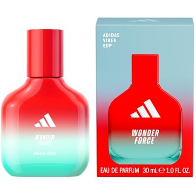 adidas Vibes Wonder Force Eau de Parfum, fruchtiger Duft mit Noten von Rhabarber und weißem Moschus und ätherischen Ölen, 30ml adidas Vibes Wonder Force Eau de Parfum, fruchtiger Duft mit Noten von Rhabarber und weißem Moschus und ätherischen Ölen, 30ml