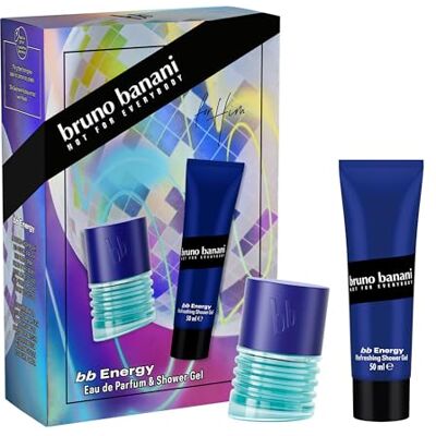 bruno banani bb Energy Eau de Parfum + bb Energy Duschgel für Männer, maskuliner, holziger Fougère-Duft, 30 ml + 50 ml bruno banani bb Energy Eau de Parfum + bb Energy Duschgel für Männer, maskuliner, holziger Fougère-Duft, 30 ml + 50 ml