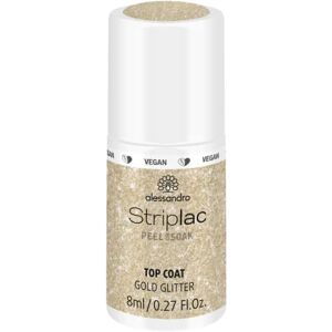 alessandro Striplac Top Coat Goldglitter – UV-Überlack für brillanten Glanz – Schnelltrocknend und schützend – Vegan und tierversuchsfrei – 8 ml alessandro Striplac Top Coat Goldglitter – UV-Überlack für brillanten Glanz – Schnelltrocknend und schützend – Vegan und tierversuchsfrei – 8 ml
