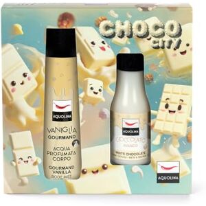 Aquolina Geschenkset Cioccolato Bianco – CHOCO CITY – Körperspray 150 ml + Duschgel 125 ml – Set, Made in Italy Aquolina Geschenkset Cioccolato Bianco – CHOCO CITY – Körperspray 150 ml + Duschgel 125 ml – Set, Made in Italy