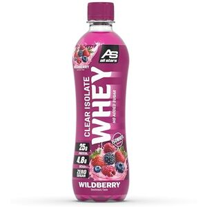 All Stars Clears Isolate Whey Protein Drink Fertig-Getränk 6 x 500ml Wildberry mit ca. 25g Eiweiß & 110 kcal, Reich an hochwertigem Whey Protein Isolat All Stars Clears Isolate Whey Protein Drink Fertig-Getränk 6 x 500ml Wildberry mit ca. 25g Eiweiß & 110 kcal, Reich an hochwertigem Whey Protein Isolat