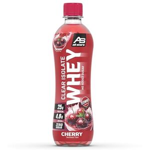 All Stars Clears Isolate Whey Protein Drink Fertig-Getränk 6 x 500ml Cherry Mit ca. 25g Eiweiß & 110 kcal, Reich an hochwertigem Whey Protein Isolat All Stars Clears Isolate Whey Protein Drink Fertig-Getränk 6 x 500ml Cherry Mit ca. 25g Eiweiß & 110 kcal, Reich an hochwertigem Whey Protein Isolat