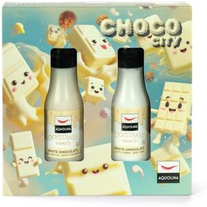 Aquolina Geschenkset Cioccolato Bianco – CHOCO CITY – Duschgel 125 ml + Körpermilch 125 ml – Duftendes Pflegeset, Made in Italy Aquolina Geschenkset Cioccolato Bianco – CHOCO CITY – Duschgel 125 ml + Körpermilch 125 ml – Duftendes Pflegeset, Made in Italy